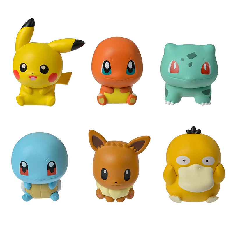 Pokemon Anime Action Figures Charmander Squirtle Pikachu Bulbasaur Mini Doll Original Genuine Model Ornament Children's Toy Gift