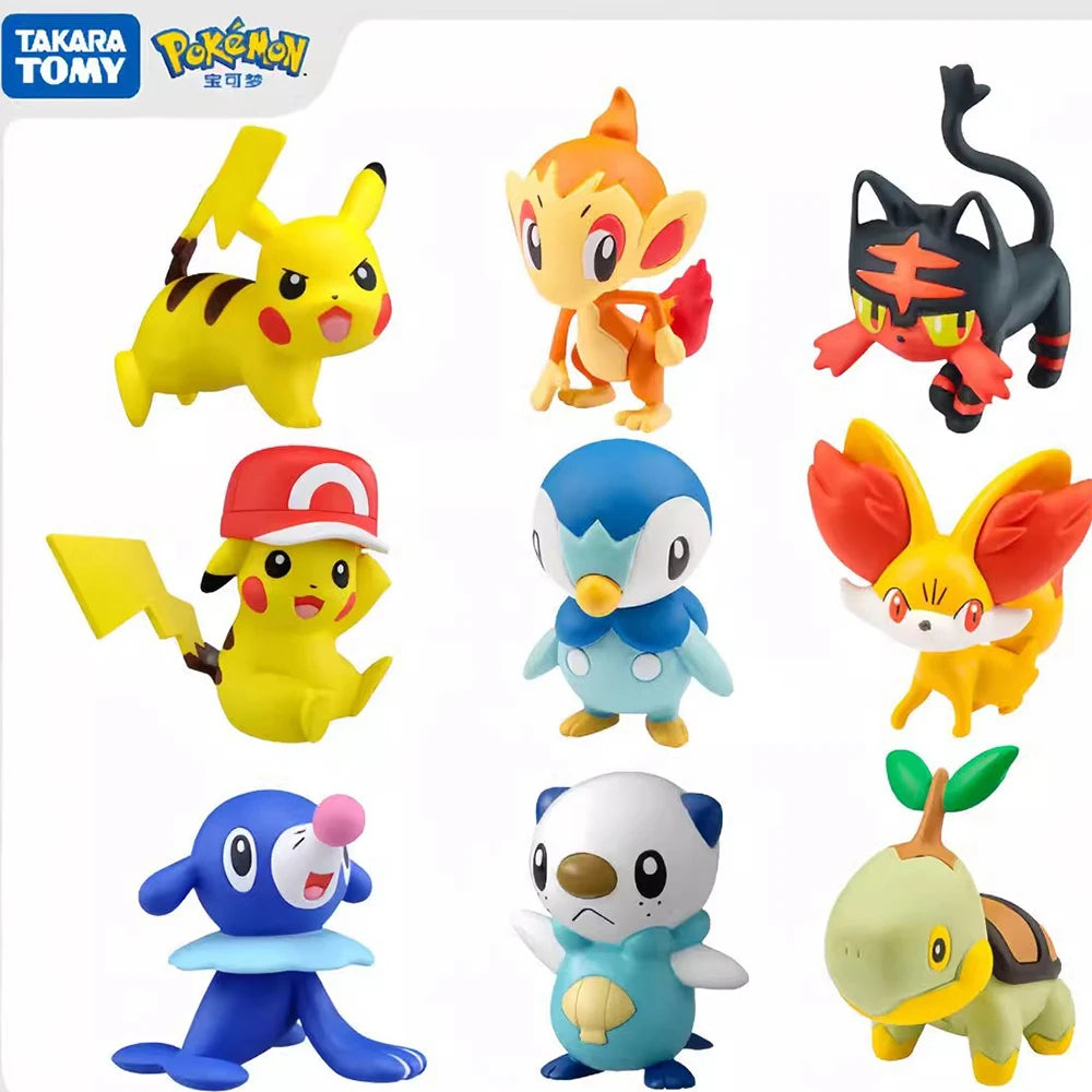 ORIGINAL Pokemon Anime Figure Toy Pikachu Gengar Charizard Dragonite Lucario Psyduck Eevee Cartoon Figurine Model  Decor Gift