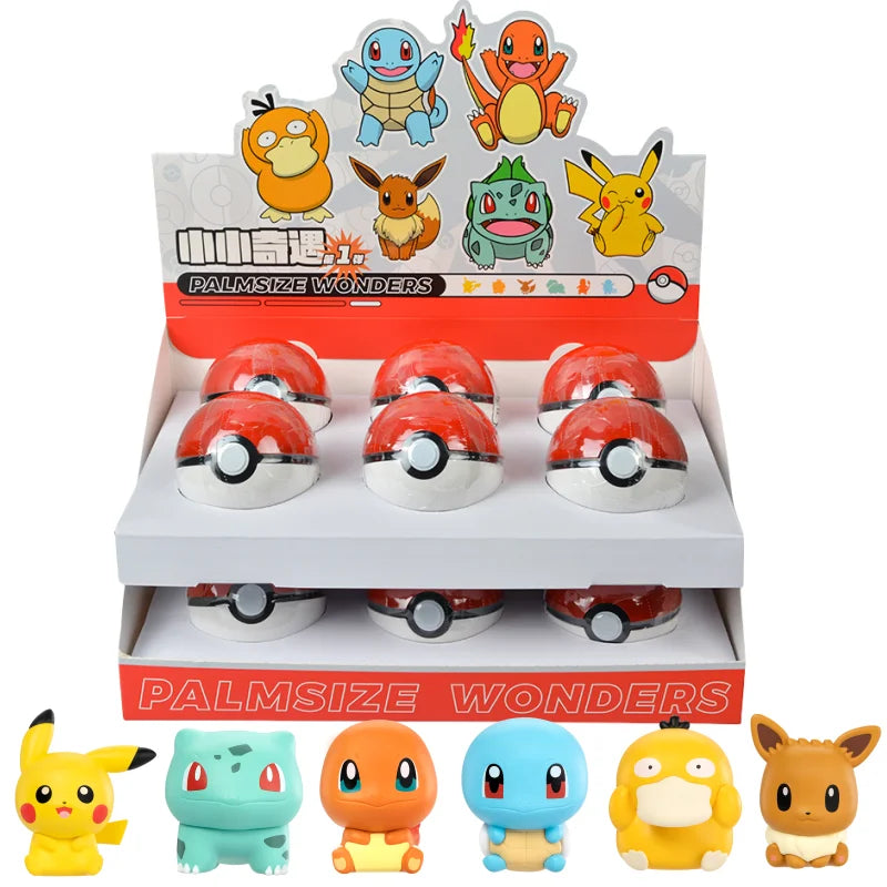 Pokemon Anime Action Figures Charmander Squirtle Pikachu Bulbasaur Mini Doll Original Genuine Model Ornament Children's Toy Gift
