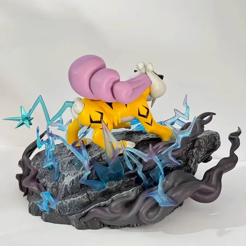 25cm New Pokemon Anime Figure Raikou Peripheral PVC Model Scene Statue Desktop Decoration Ornaments Kids Birthday Gifts Toys