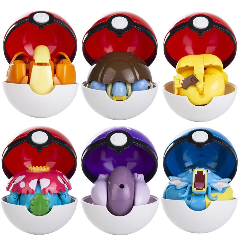 Pokemon Anime Figure Charizard Pikachu Mewtwo Pocket Monster Action Deformation Pokeball Toy Figures Model Kids Christmas Gift