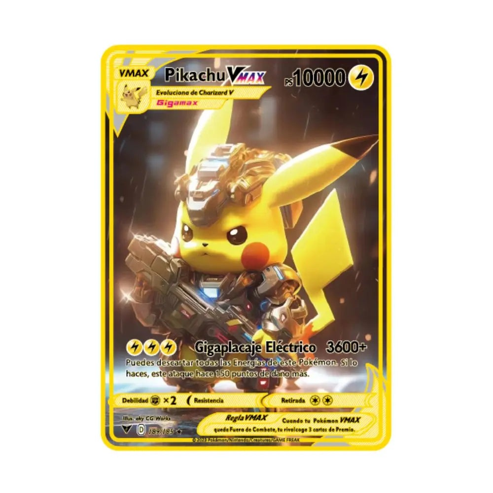2022Spanish Pokémon Cards Metal Pokemon Letters Spanish Pokemon Iron Cards Mewtwo Pikachu Gx Charizard Vmax Cartas Pokémon Vmax