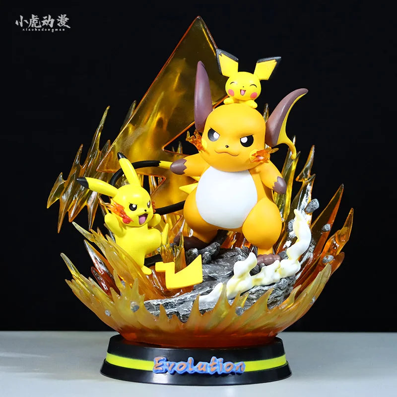 Pokemon Figura Evolution Eevee Action Figure Charizard Raichu Mewtwo Dragonite Venusaur Gengar Illuminous Model Decoration Gifts