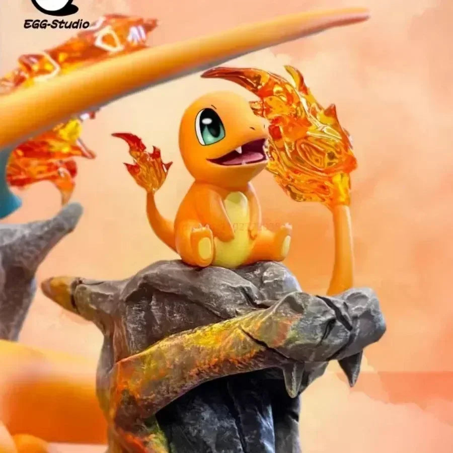 Anime Pokemon Charizard Family Figure Bucket Ocean Blastoise Valley Collectible Action Figurine Statue Dolls Model Ornaments