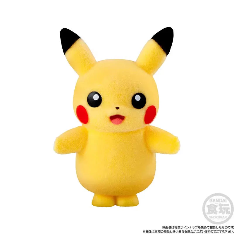 Bandai Genuine Pokemon Figure Toys Q Version Flocking Series 6 Pikachu Sprigatito Gengar Mimikyu Fuecoco Anime Model Decoration