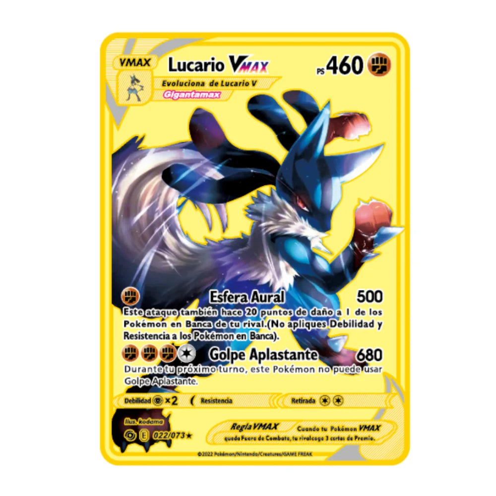 2022Spanish Pokémon Cards Metal Pokemon Letters Spanish Pokemon Iron Cards Mewtwo Pikachu Gx Charizard Vmax Cartas Pokémon Vmax