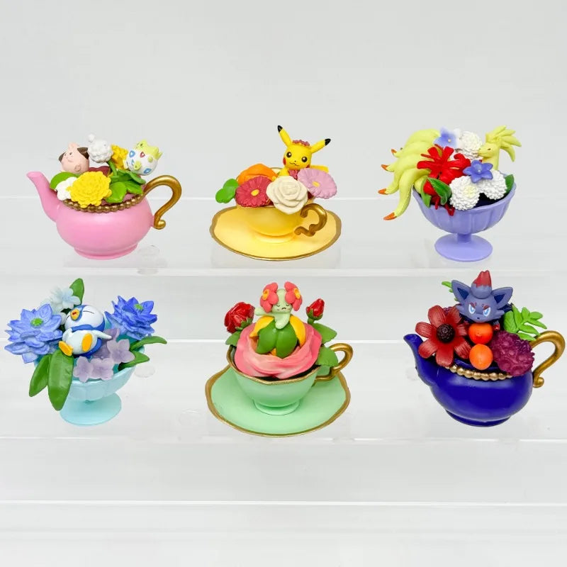 Pokemon Teacup Garden Miniature Landscape Ornament Pikachu Squirtle Desktop Ornament Anime Peripheral Gifts