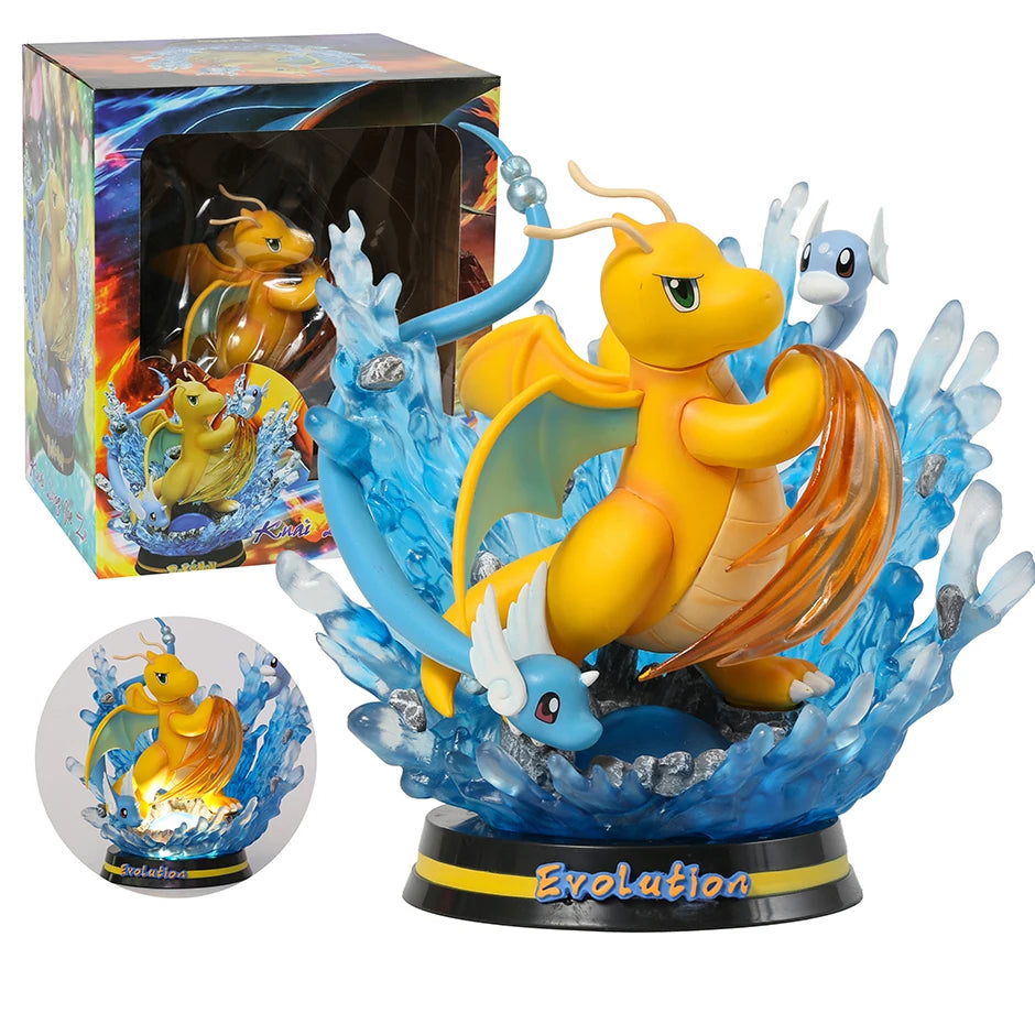 Pokemon Evolution Raichu Pikachu Pichu Light Up Statue Figure Collectible Model Toy