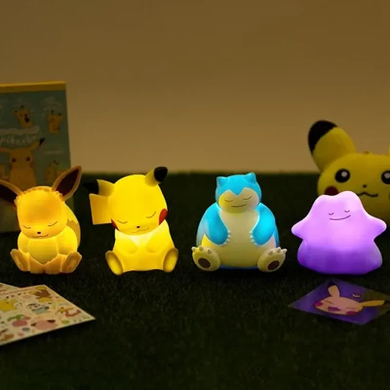 Pokemon Pikachu Snorlax Cartoon Night Light Creative Mini Bedroom Bedside Light Cute Eevee Ditto Night Light Birthday Gift