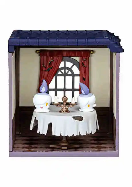 Original Re-Ment Pokemon Incredible Haunted House 2 Litwick Eevee Mimikyu Mismagius Greavard Action Figure Model Decor Toys Gift