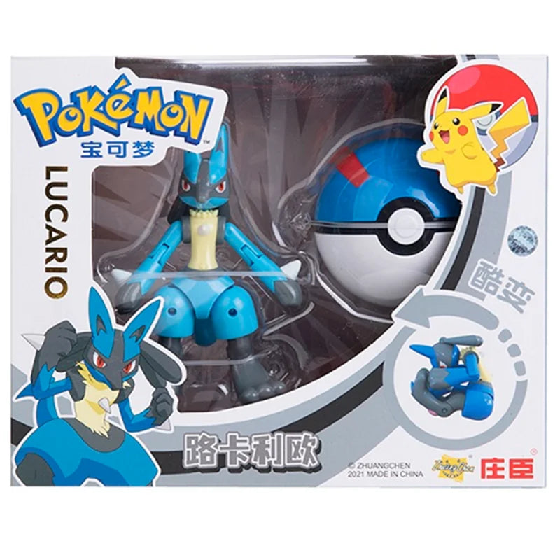 Pokemon Anime Figure Charizard Pikachu Mewtwo Pocket Monster Action Deformation Pokeball Toy Figures Model Kids Christmas Gift