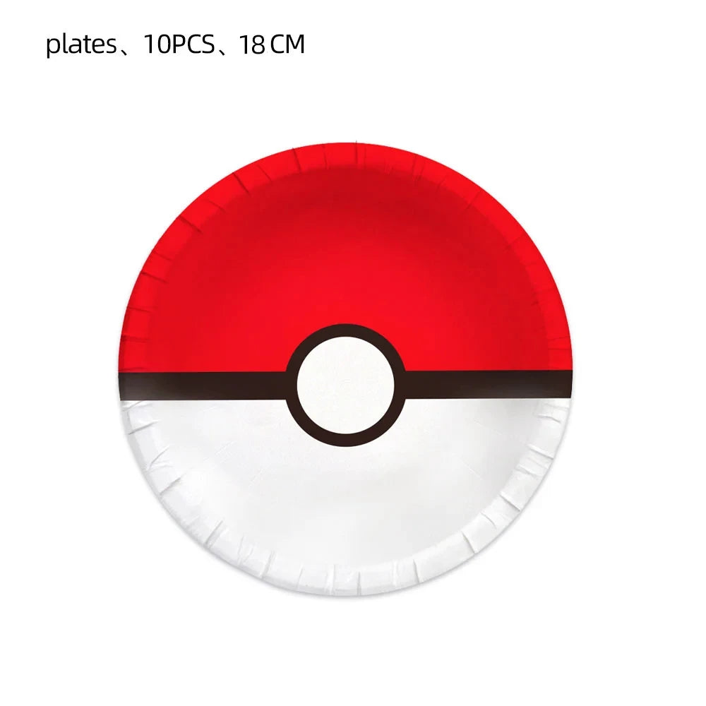Pokemon Birthday Party Decor Disposable Tableware Cup Plate Napkin Tablecloth Pikachu Kids Baby Shower Party Supplies