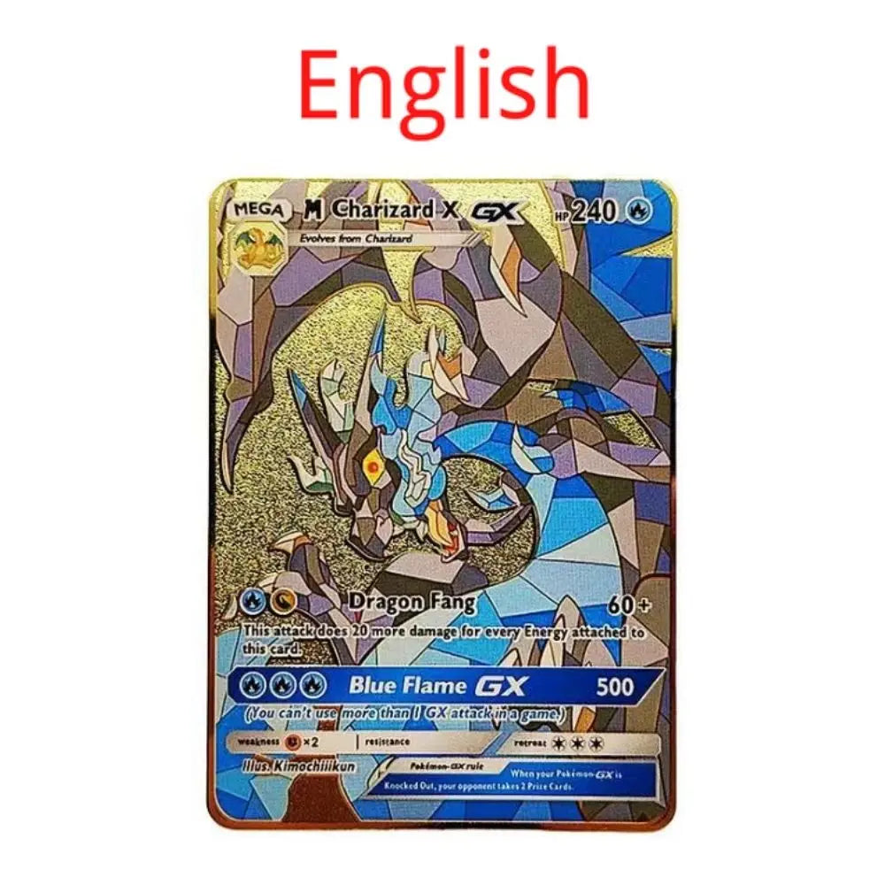10000 point arceus vmax pokemon metal cards DIY card pikachu charizard golden limited edition kids gift game collection cards