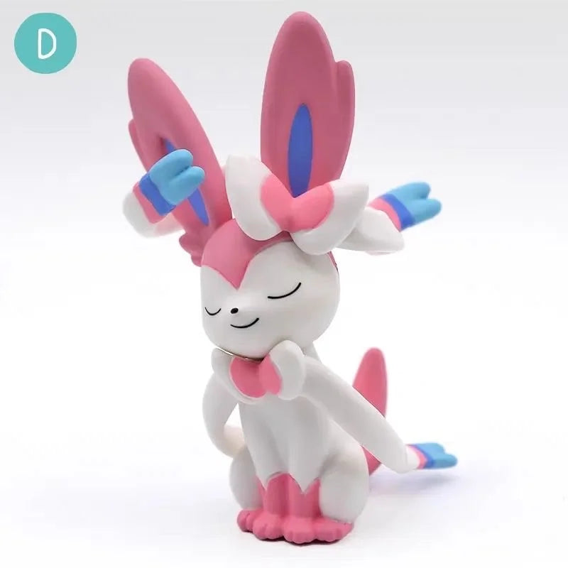Anime Pokemon Gashapon Toys Shoulder to Shoulder Series 6 Eevee Sylveon Ralts Azumarill Cartoon Figure Model Dolls Kids Gifts