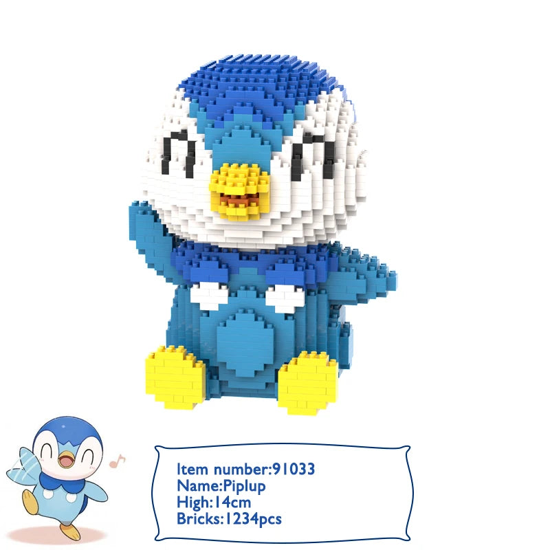 Pokemon Building Block Lucario Mewtow Cubone Gyarados Gengar Piplup Mega Charizard Figure DIY Assembly Micro Bricks Toys for Kid