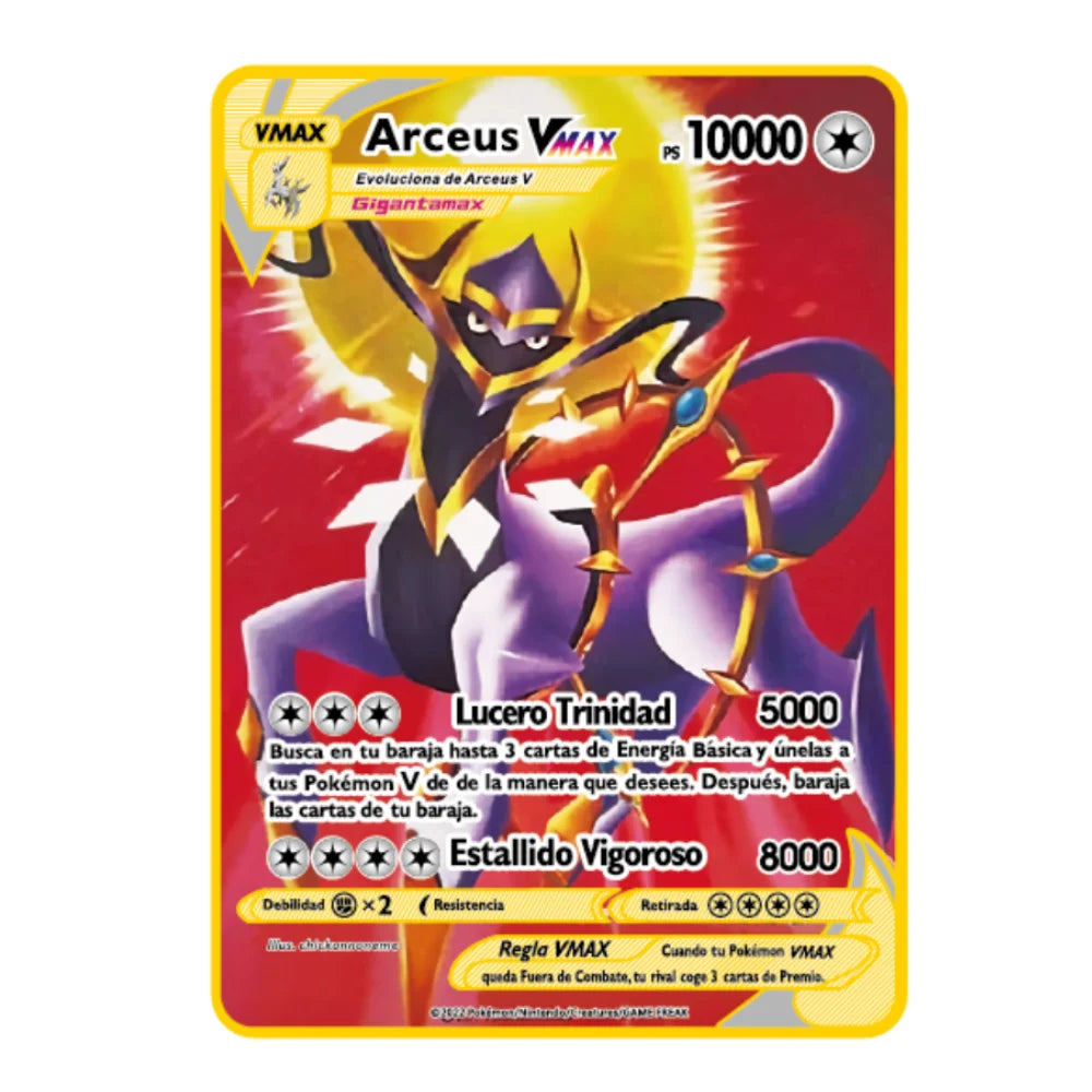 2022Spanish Pokémon Cards Metal Pokemon Letters Spanish Pokemon Iron Cards Mewtwo Pikachu Gx Charizard Vmax Cartas Pokémon Vmax