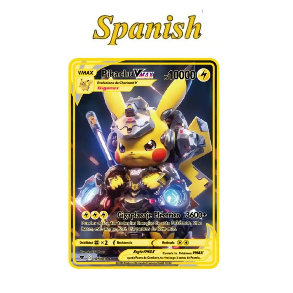 2025 new 10000 Arceus Vmax Gx gold pocket monster card Spanish iron metal Pokmo Letters children's gift game collection card