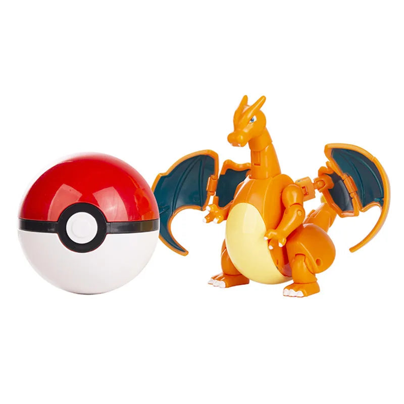 Pokemon Anime Figure Charizard Pikachu Mewtwo Pocket Monster Action Deformation Pokeball Toy Figures Model Kids Christmas Gift
