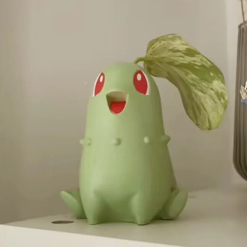 Pokemon Chikorita Kawaii Planter Flower Pot Creative Pot Chikoritas Statue Vase Ornaments Figure Model Decor Gifts Toy