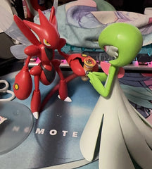 Bandai Original Pokemon Action Figures Mega Lucario Mega Charizard X Meowscarada Scizor Dolls DIY Assembly Collection Model gift