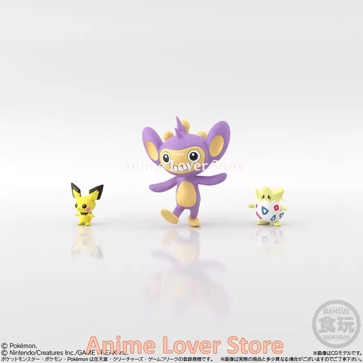 Bandai Original Scale World POKEMON Johto Region Gold Typhlosion Wobbuffet Totodile Togepi Pichu Anime Figure Toys for Kids Gift