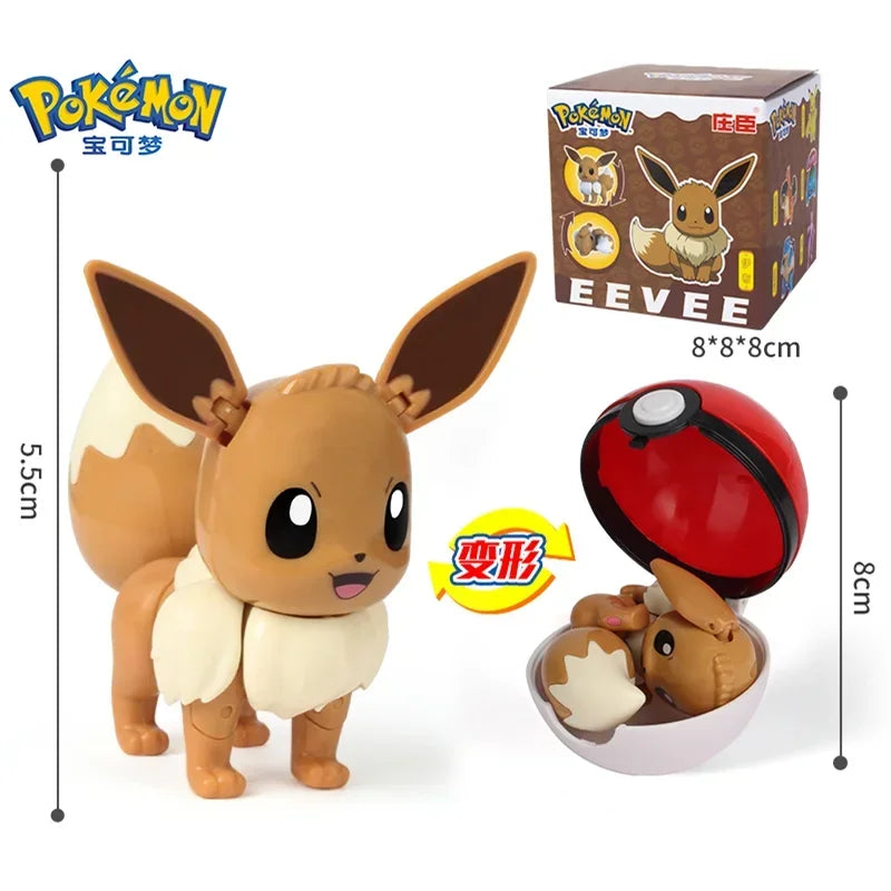 Original Pokemon Elf Ball Toys Pocket Monsters Figures Model Pikachu Gengar Elf Ball Dragonite Snorlax Lapras Kids Toy
