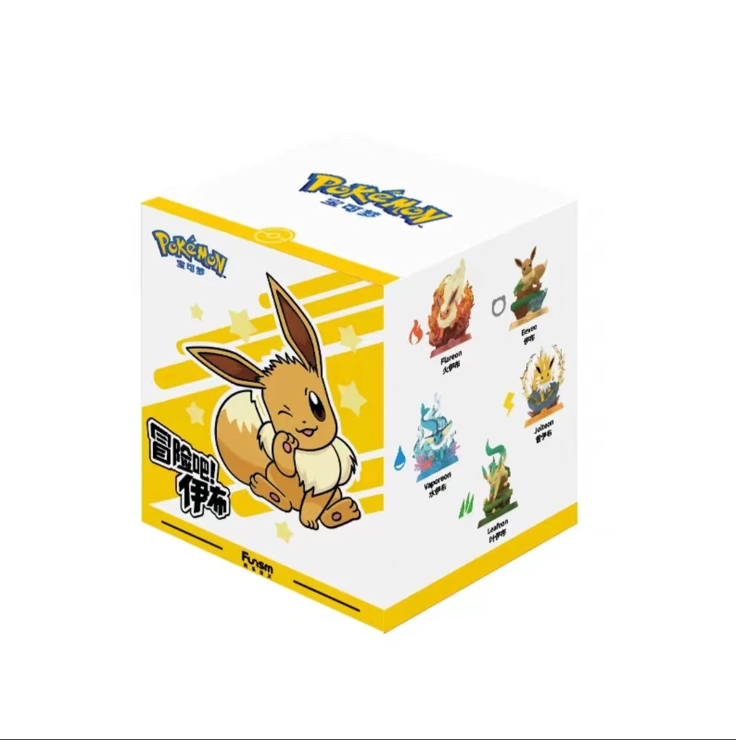 Funism Original POKEMON Eevee Set Second Generation Adventure Family Suit Action Figure Toy Collection Model Figure kids for Toy