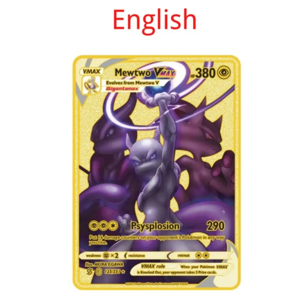 10000 point arceus vmax pokemon metal cards DIY card pikachu charizard golden limited edition kids gift game collection cards