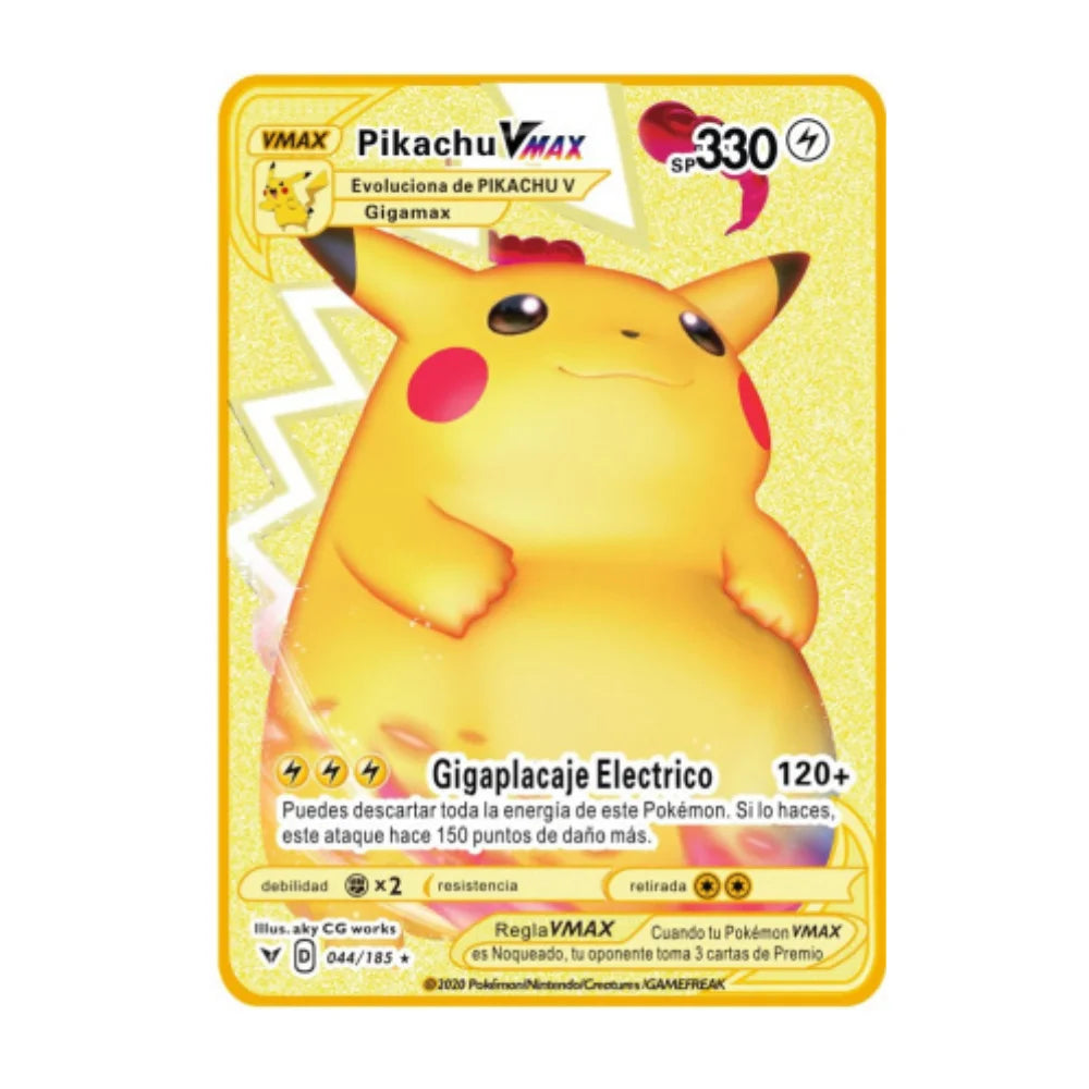 2022Spanish Pokémon Cards Metal Pokemon Letters Spanish Pokemon Iron Cards Mewtwo Pikachu Gx Charizard Vmax Cartas Pokémon Vmax