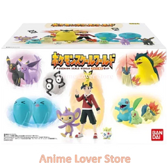 Bandai Original Scale World POKEMON Johto Region Gold Typhlosion Wobbuffet Totodile Togepi Pichu Anime Figure Toys for Kids Gift
