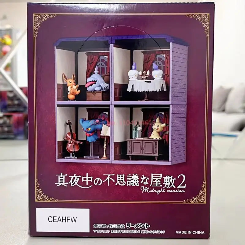 Original Re-Ment Pokemon Incredible Haunted House 2 Litwick Eevee Mimikyu Mismagius Greavard Action Figure Model Decor Toys Gift