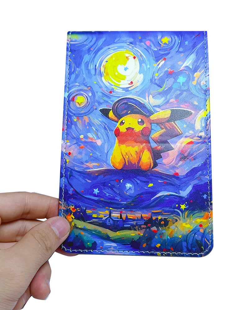 Anime Pokemon Pikachu Deck Box The Starry Night Style Yugioh WS OCG PTCG Trading Cards Pu Leather Storage Collection Box 110+