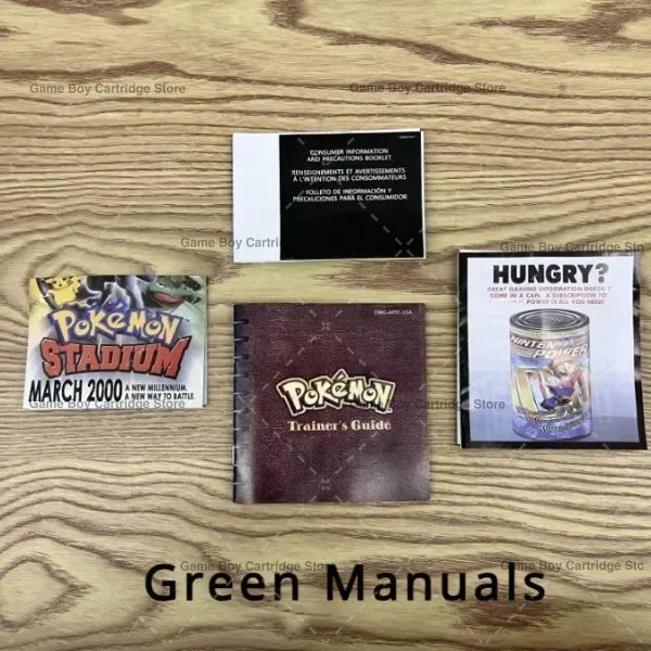 Pokemon Series Blue/Crystal/Gold/Green/Red/Silver/Yellow GBC Game in Box for Video Game Cartridge USA Version