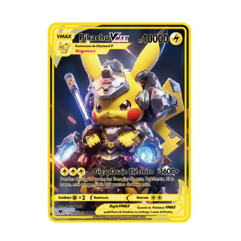 2022Spanish Pokémon Cards Metal Pokemon Letters Spanish Pokemon Iron Cards Mewtwo Pikachu Gx Charizard Vmax Cartas Pokémon Vmax