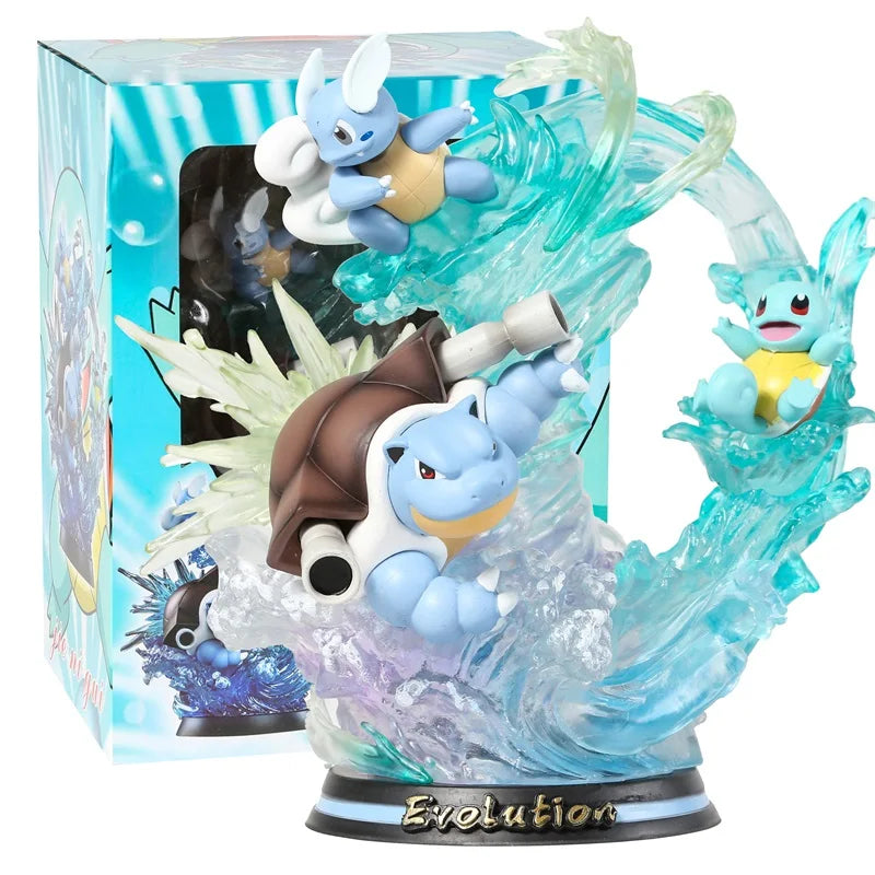 Pokemon Evolution Raichu Pikachu Pichu Light Up Statue Figure Collectible Model Toy