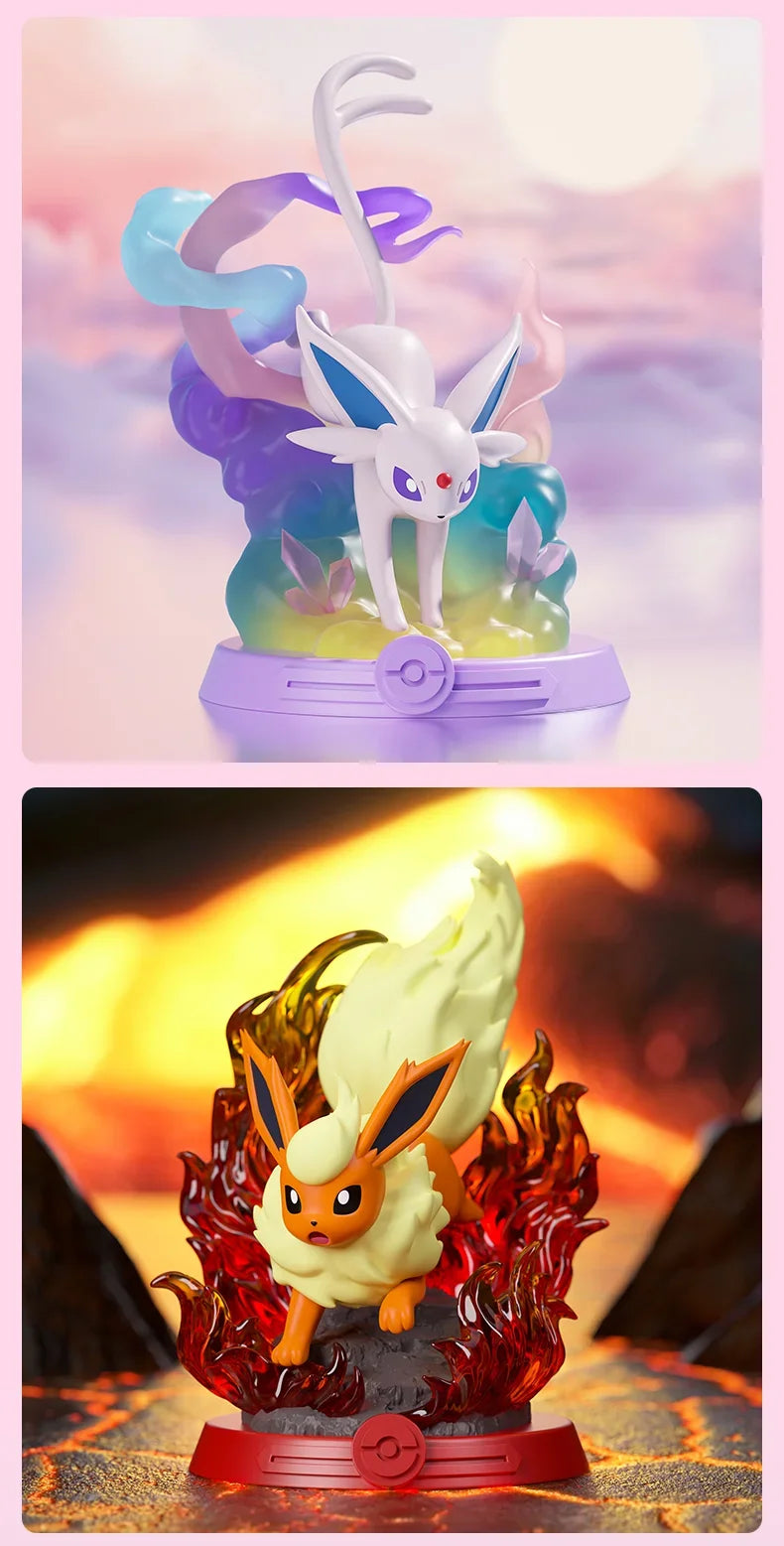Pokemon Funismo Original Adventure Eevee Family Suit BlindBox Flareon Spider Sylveon Collection of Action Figures Model Toy