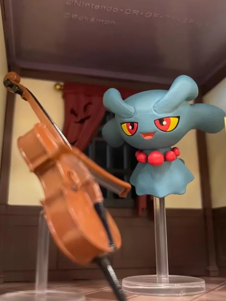 Original Re-Ment Pokemon Incredible Haunted House 2 Litwick Eevee Mimikyu Mismagius Greavard Action Figure Model Decor Toys Gift