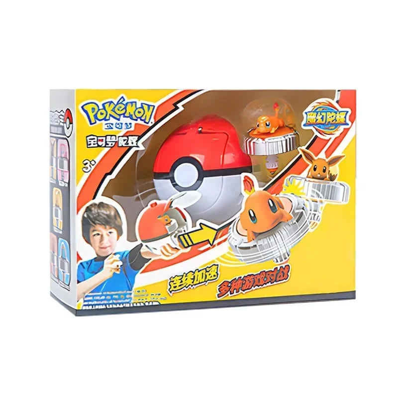 Pokemon Arena Set Spinning Top Ball Game Battle Pokeball Box Anime Figure Pikachu Charmander Squirtle Mew Eevee for Toy Child