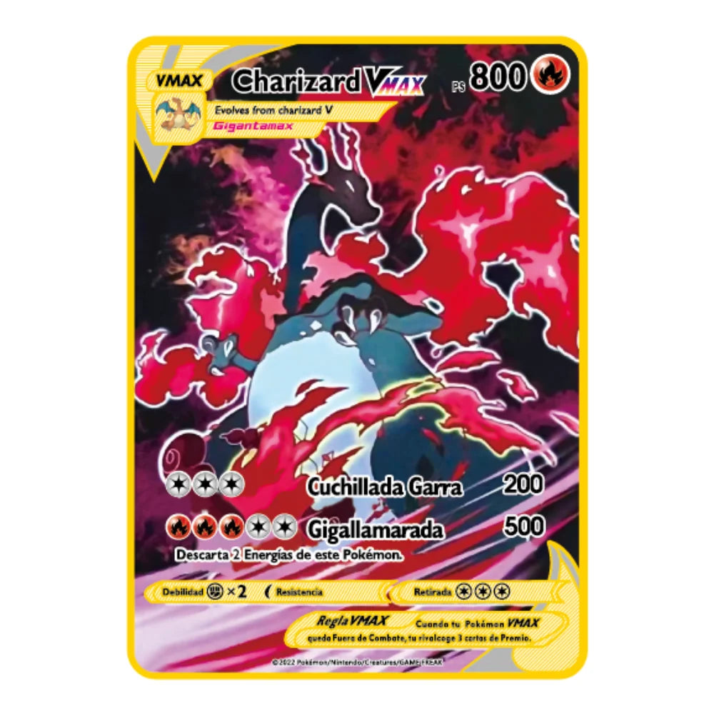 2025 new 10000 Arceus Vmax Gx gold pocket monster card Spanish iron metal Pokmo Letters children's gift game collection card