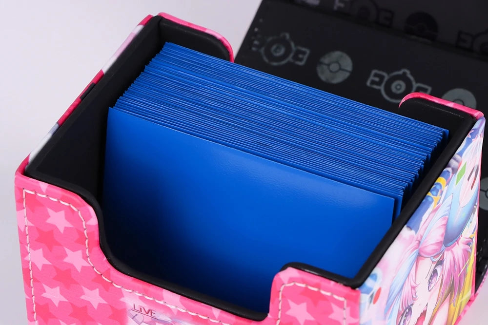 Anime Pokemon Gengar Deck Box The Starry Night Style Yugioh WS OCG PTCG Trading Cards Pu Leather Storage Collection Box 110+