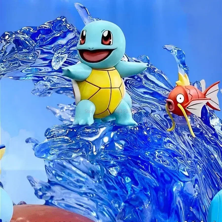 Anime Pokemon Charizard Family Figure Bucket Ocean Blastoise Valley Collectible Action Figurine Statue Dolls Model Ornaments