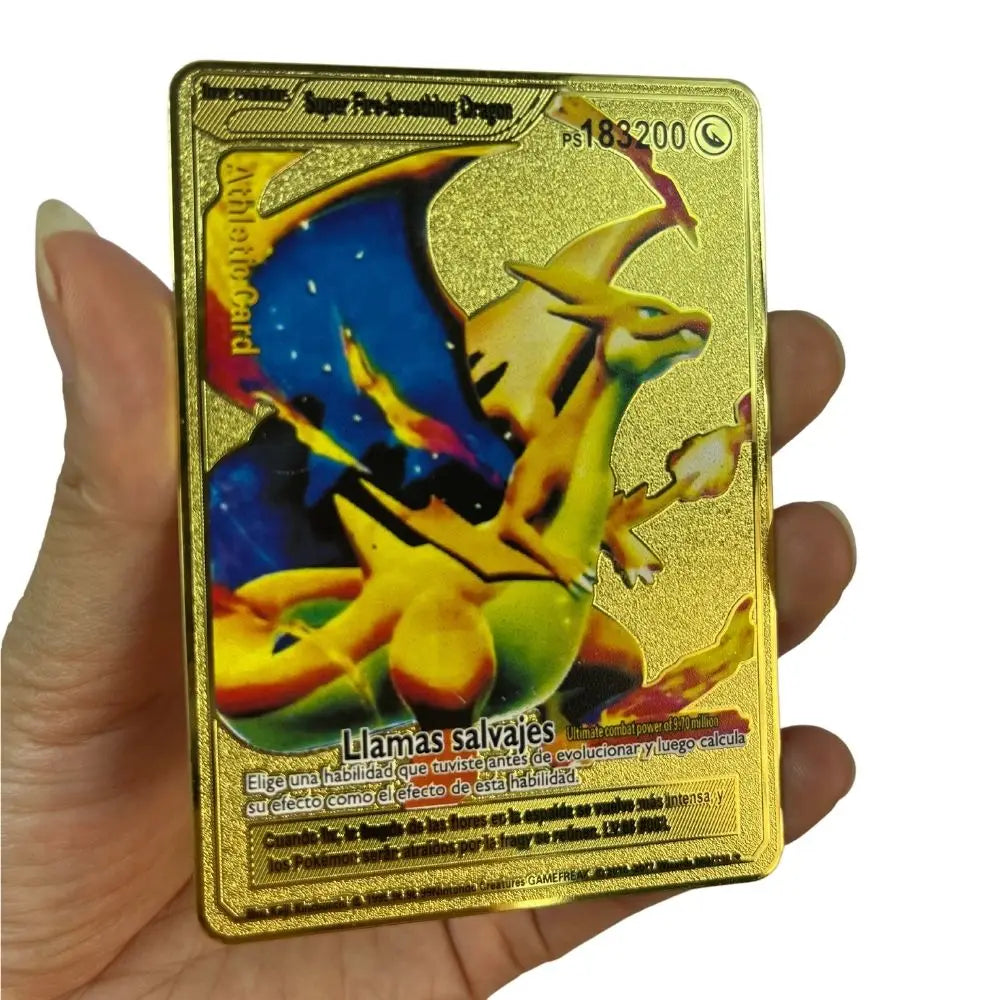 2022Spanish Pokémon Cards Metal Pokemon Letters Spanish Pokemon Iron Cards Mewtwo Pikachu Gx Charizard Vmax Cartas Pokémon Vmax