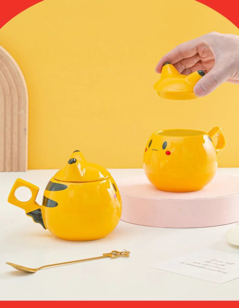 320ml Cute Pokemon Pikachu Ceramic Mug Creative Anime Modelling Children's Breakfast Milk Cup Coffee Tea Water Cup Boy Girl Gift