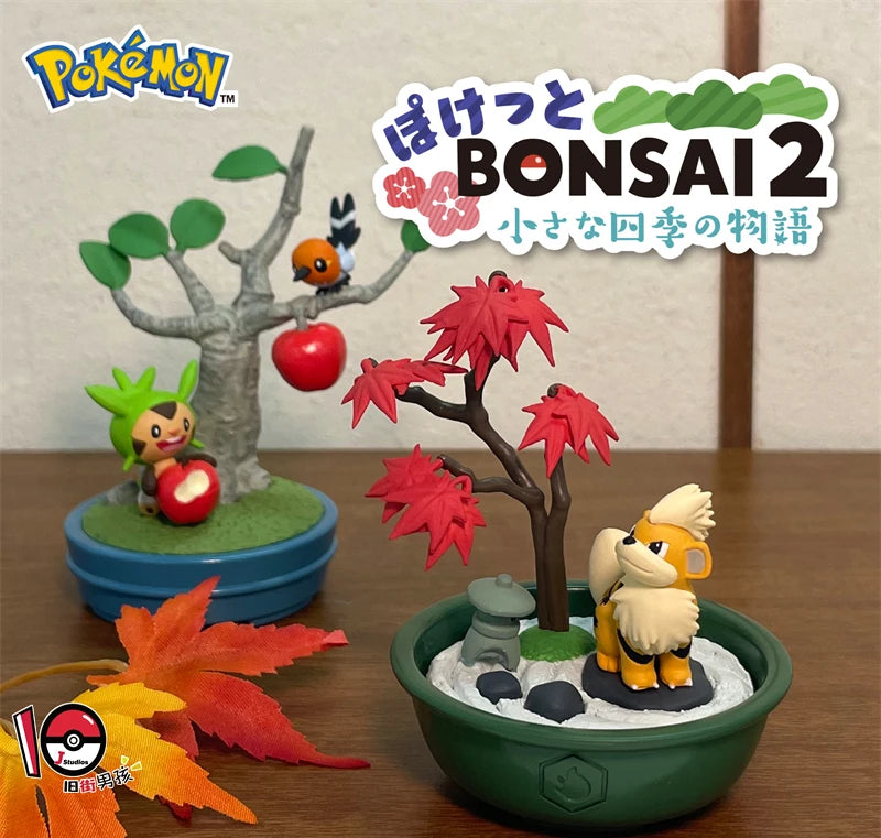 Original Re-Ment Pokemon Bonsai Collection 2 Little Four Seasons Story Vinyl Face Blind Box Toy Squirtle Ornaments Toys Gifts