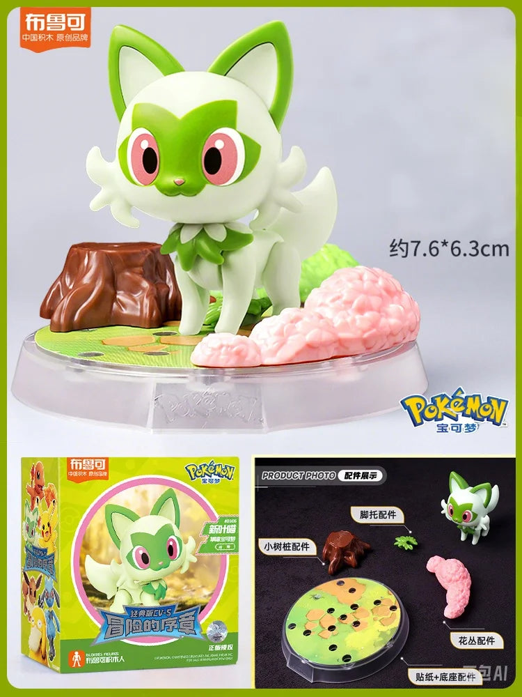 Original BLOKEES Pokemon Slowpoke Bulbasaur Squirtle Charcadet Snorlax Pikachu Blind Box Surprise Action Figure Anime Doll Toys