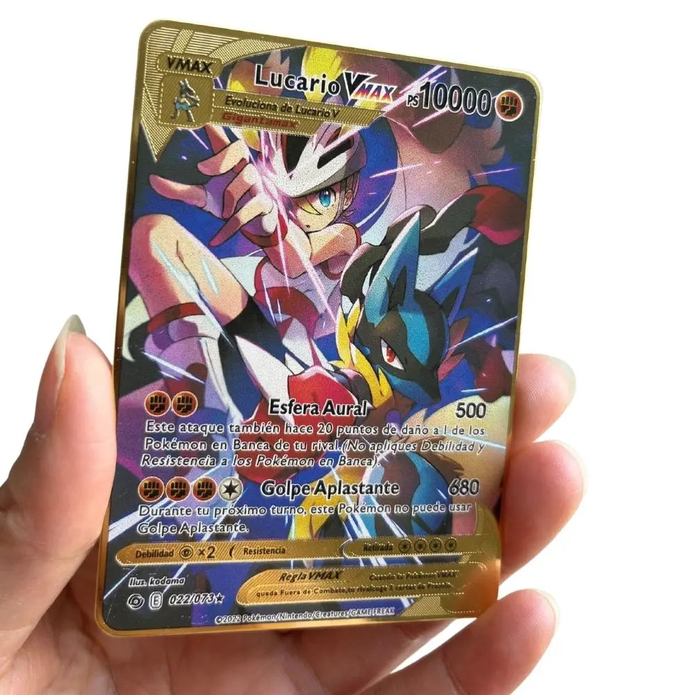 2025 new 10000 Arceus Vmax Gx gold pocket monster card Spanish iron metal Pokmo Letters children's gift game collection card