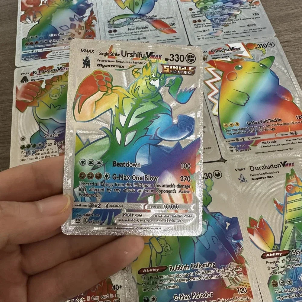 2024 NEW 27-55PCS Pokemon Colorful Gold Foil Card Charizard Pikachu Arceus Silver Rainbow English German VSTAR GX V VMAX Card