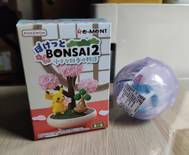 Original Re-Ment Pokemon Bonsai Collection 2 Little Four Seasons Story Vinyl Face Blind Box Toy Squirtle Ornaments Toys Gifts