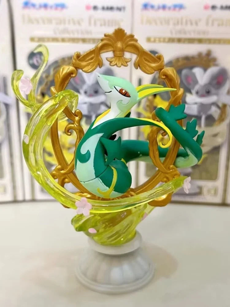 Re-Ment Pokemon Figures Decor Frame Collection Alolan Ninetales Ceruledge Serperior Pikachu Suicune Sylveon Toy Surprise Gift