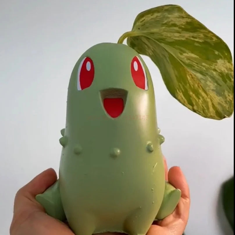 Pokemon Chikorita Kawaii Planter Flower Pot Creative Pot Chikoritas Statue Vase Ornaments Figure Model Decor Gifts Toy